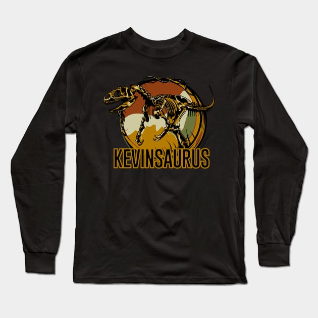 Kevinosaurus Kevin Dinosaur T-Rex Long Sleeve T-Shirt by HawaiPlus